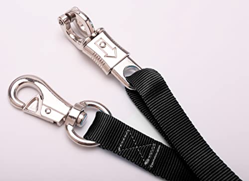 Adjustable Trailer Tie （2 Pack）-Horse Trailer Nylon Strap Tie，Adjusted from 25 to 37” - color: Black