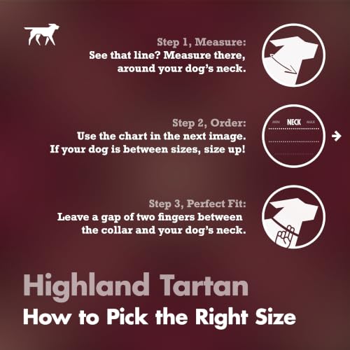 Tuff Pupper Premium Adjustable Dog Collar, Stylish Pattern Collars Designed in USA, Quick Release Buckle, Highland Tartan Small (0.7 Inch Wide x 8-12 Inch Neck) - color: Highland Tartan, size: Small