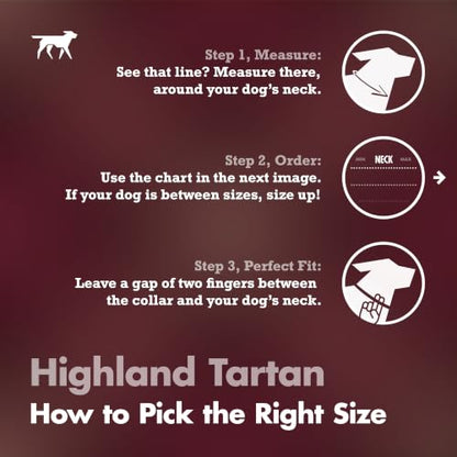 Tuff Pupper Premium Adjustable Dog Collar, Stylish Pattern Collars Designed in USA, Quick Release Buckle, Highland Tartan Small (0.7 Inch Wide x 8-12 Inch Neck) - color: Highland Tartan, size: Small