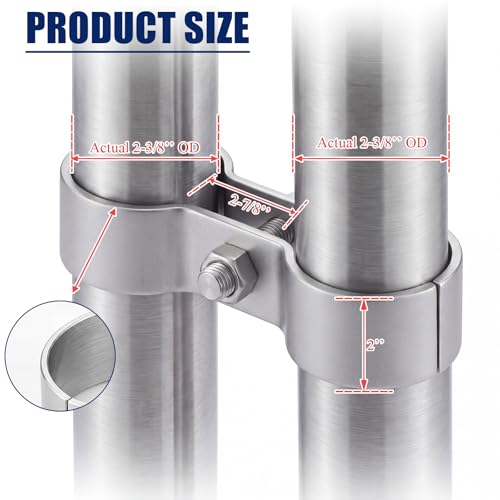 Tudomro 2 Sets 2-3/8" Chain Link Fence Panel Clamps, Dog Kennel Clamp