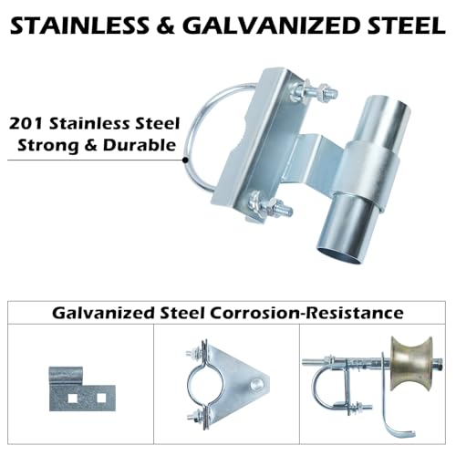 6" Wheels Rolling Gate Hardware Kit for Chain Link Gate | Sliding Gate Hardware | Sliding Gate Kit | Farm Gate Hardware - style: Pipe Mount