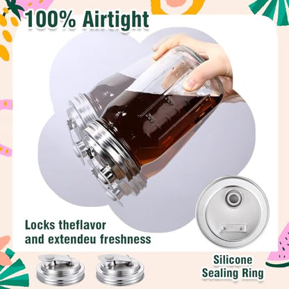 Baderke 4 Pcs Mason Jar Pour Spout Lid Stainless Steel - color: Pouring Spout, size: 3.54 Inch