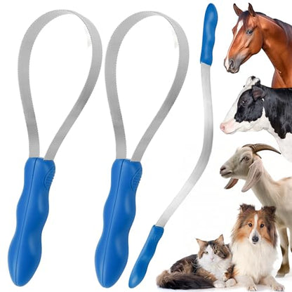 Dual-Sided Shedding Blade Dog Hair Brush（Blue 2 Pcs）