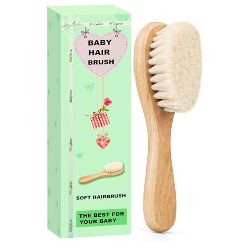 Baby Hair Brush, Wooden Goat Bristles Hair Brush for Newborns & Toddlers, Ideal for Cradle Cap, Perfect Baby Registry Gift, Hypoallergenic, 1 Count - color: 1PCS