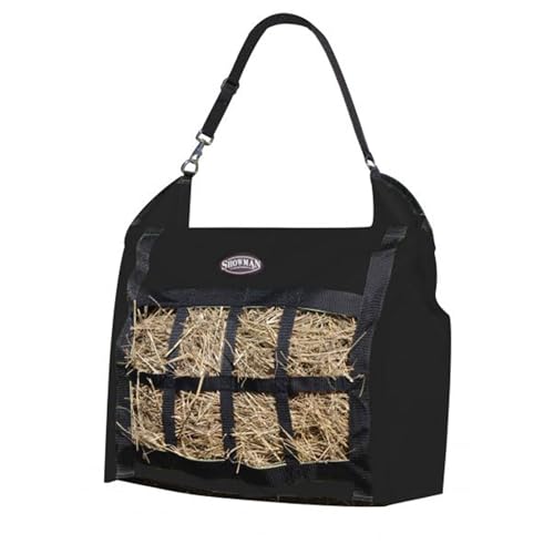 Showman Slow Feed Nylon Hay Tote - color: Black