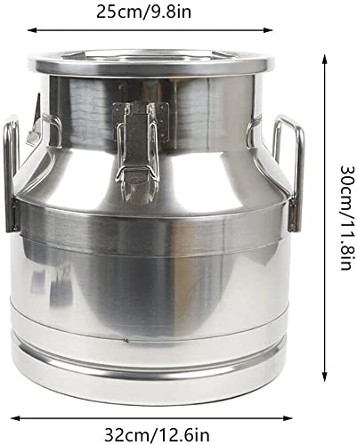 3.16Gallon Stainless Steel Milk Can Ice Bucket Wine Bucket,Water Jug Liquid Storage Pail,Commercial Fermentation Barrel,Canisters for Kitchen - size: 12L