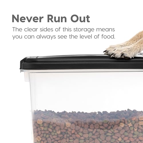 IRIS USA 30 lb + 11 lb Airtight Pet Food Storage Containers with Wheels - color: Black