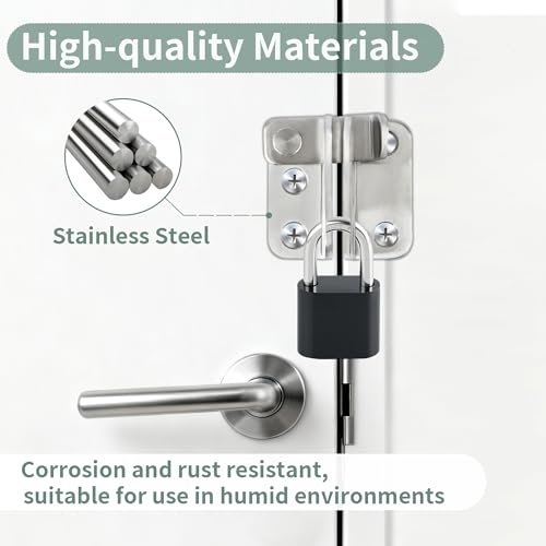 Mooche Flip Latch Gate Latch with Padlock Hole, Brushed-1Pack 1.8"*1.6" - color: Brushed, size: 1 pack-Stainless Steel small size