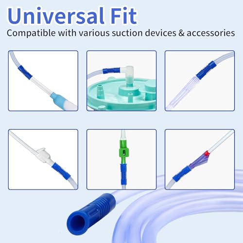 3 PCS 71" Suction Tubing, Durable Extended Suction Connection Tube | Flexible & Portable Suction Connecting Tube, Compatible with Various Devices, Standard Interface Tubing for Connection
