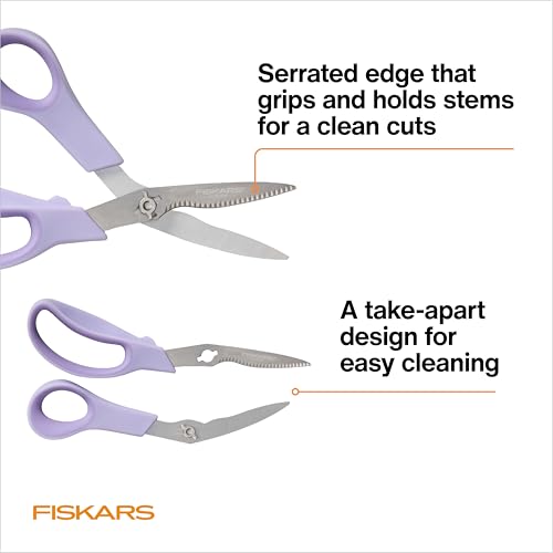 Fiskars 2-Piece Garden Tool Set, Pruning Shears & Vegetable Scissors | Explore Collection Bypass Garden Clippers, Vegetable Shears w/ Serrated Stainless Steel Blades for Harvesting Flowers & Herbs - style: Pruner & Veggie Shears Set