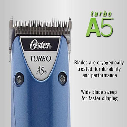 Oster Professional A5 Turbo 2 Speed Clipper - color: Blue, size: 6.00 x 10.50 x 3.00 Inch