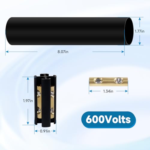 Underground Wire Splice Kit Suit for 14/3 to 8/3 Direct Burial UF Electrical Cable - 600V Max with Heat Shrink Tube and Connector, 5 Set