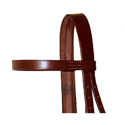 Classic Flat Leather English Hunt Bridle with 3/4" Wide Laced Reins, Stainless Steel Hardware, Heavy Duty. - color: Havana