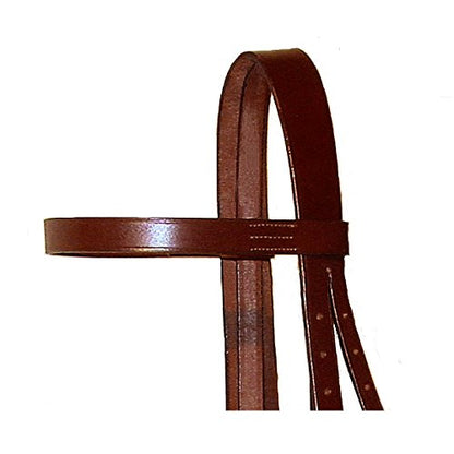 Classic Flat Leather English Hunt Bridle with 3/4" Wide Laced Reins, Stainless Steel Hardware, Heavy Duty. - color: Havana