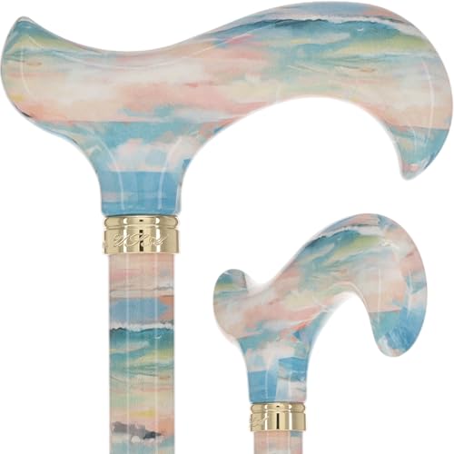 Royal RC Canes Walking Sticks for Men and Women - Stylish Designer Fashionable Adjustable Derby Canes - Lightweight Aluminum Cool Walking Sticks with HD Patterns - color: Blue