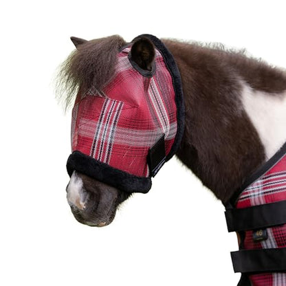 Mini Fly Mask with Fleece Trim & Dual Ear Openings 73% UV - color: 165 - Merlot, size: A-Small