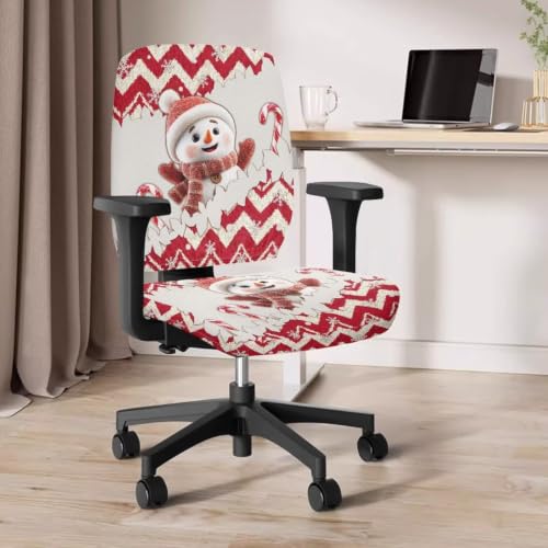 Christmas Cute Snowman Office Chair Seat Cover Chair Seat Covers - color: Christmas Cute Snowman