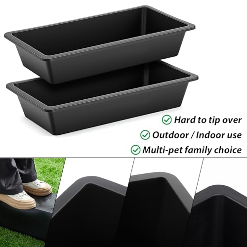 Geelin 4 Pcs 4.5 Gallon/18 Quart Plastic Livestock Water Trough, Black - color: Black, size: 4.5 Gallon/18 Quart
