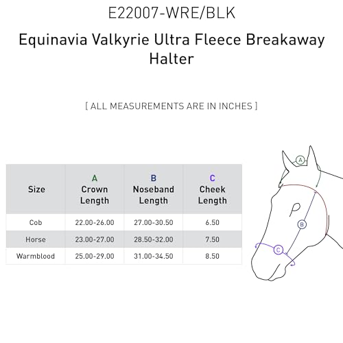 Equinavia Valkyrie Ultra Fleece Soft Padded Horse Halter Breakaway - color: Wine Red/Black, size: Cob