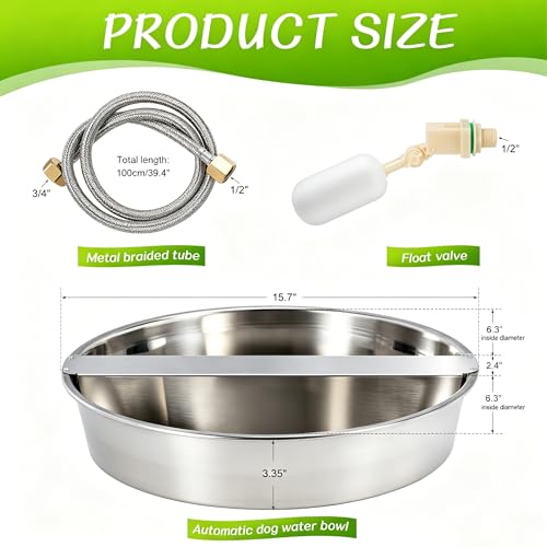 Automatic Chicken Waterer, 1.8 Gal Wide‑Opening Bowl