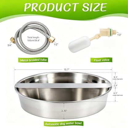 Automatic Chicken Waterer, 1.8 Gal Wide‑Opening Bowl