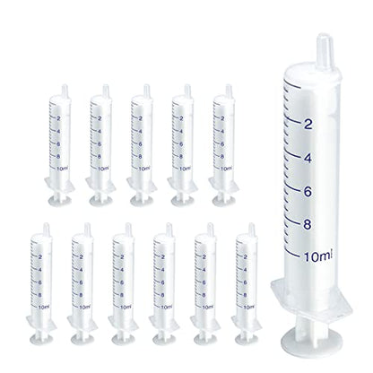 12 Pack 10 ml Plastic Syringe, luer slip syringe, Used in Scientific Laboratories, Liquid refilling, DIY Crafts, Scientific Labs by Labfil - size: 10ML Plastic Syringe