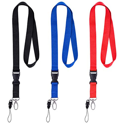 Wisdompro Office Lanyard, 6 Pack 23" Neck Strap Lanyards - Black, Blue, Red - color: 6pack(2pcs Each Red, Black & Blue)