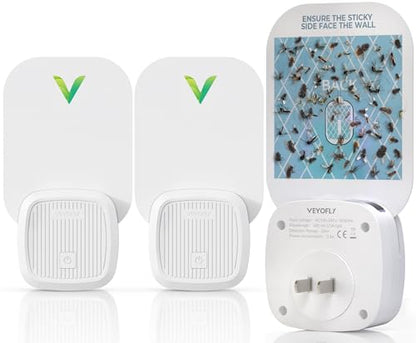 VEYOFLY Fruit Fly Traps Indoor Plug-in UV, Gnat Trap, 2 Device + 2 Refills - size: 2 Devices + 2 Refills
