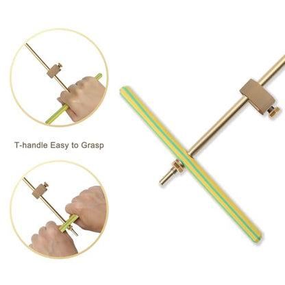 Copper Grounding Rod for Electric Fence & Generator - Portable Ground Rod with Clamp, T-Handle & Wrench, Heavy Duty Grounding Kit for Pool Pump, Antennas, Satellite Dishes - Grounding Bar Accessory