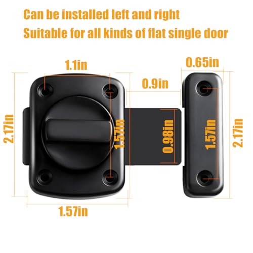 French Door Reinforcement Lock Latch,Anti Pick,Night Lock - color: Black-2