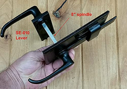 Gate Latch, Heavy Duty with Lever for Doors or Gates, Black, Left Hand - style: Gate Latch - Left Hand