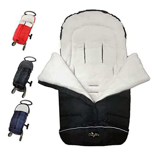 CozyMe 3 in 1 Winter Outdoor Tour Toddler Universal Stroller Sleeping Bag, Waterproof Footmuff, Length/Height/Temperature Adjustable Baby Bunting Bag, Black - color: Black