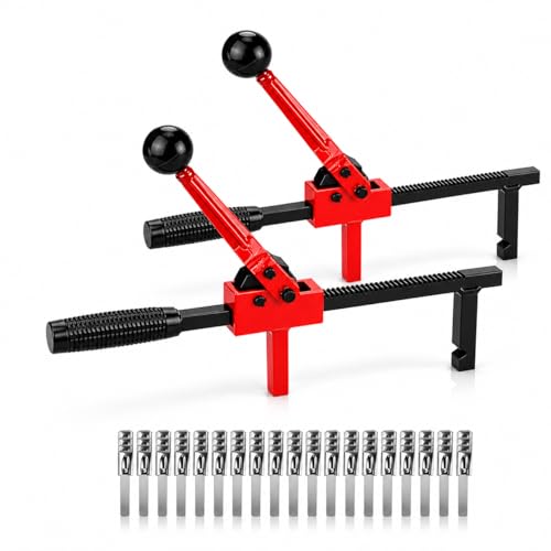 YouTeMei 2 Pcs Fence Stretcher Tool, Ratcheting Wire Fence Tightener, Heavy Duty Fence Tensioner Tool with Ratchet Range, Non-Slip Hook, for Farm, Ranch, Garden & Yard Fence