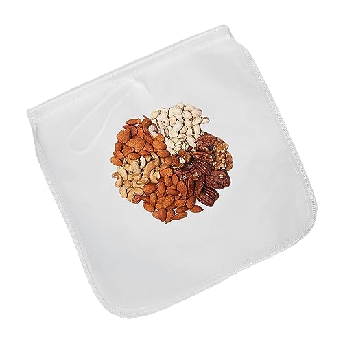 2 Pack Reusable 150 Micron Fine Mesh Bag Nut Milk Bag, Nylon Nut Bag Strainer for Straining FruitJuice,Apple Grape Wine Press,NutMilk,Yogrut,Doufu,Almond, Coffee with Drawstring (11.8x11.8in)