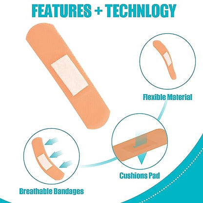 Lounsweer 720 Pcs Assorted Bandage Bulk Waterproof Adhesive Variety Bandage - style: Classic