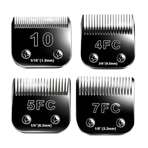 4pack Dog Grooming Blades Compatible with Andis Dog Clipper - color: 40:1/100''(0.25MM)