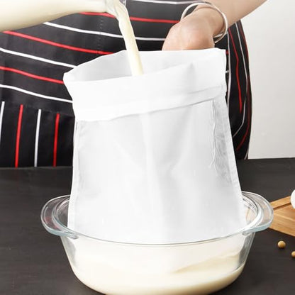 Nylon Filter Bag Reusable Nut Milk Cheese Cloth Cold Brew Coffee Tea Filter Suitable for 37 Festive Occasions Vegetable Strainer Fine Mesh Colander Kitchen Gadget Baking Essential 8×12 Inches
