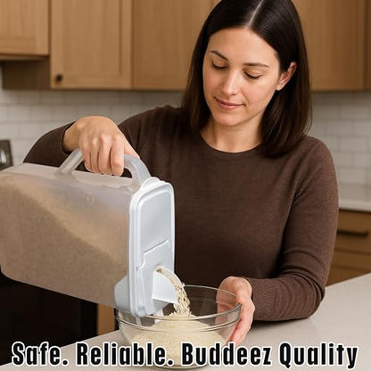 Buddeez Bulk Food Storage Container 8 Quart All Purpose Clear (White Lid)