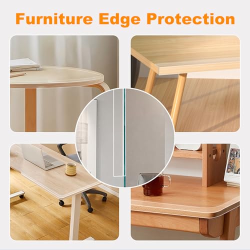 Clear Edge Protector Strip Sharp Edge Wrap Cover Tape,0.8 in x 13.12 FT,Self Adhesive Protective Bumper Guards for Cabinet Door Desk Glass Table Bed Furniture, Kitchen Countertop, Waterproof - size: 0.8in x 13.12FT