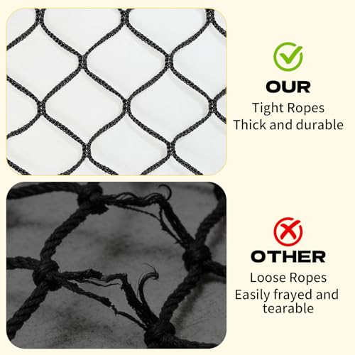 5x5 FT Heavy Duty Slow Feed Hay Net, 1.57-Inch Knotless Weatherproof Nylon Hay Net for Horses, Cattle, Goats, Sheep & Livestock, Outdoor Round Bale Feeder to Reduce Waste