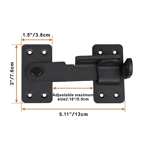 Flip Latch Lock,90 Degre Heavy Duty Gate Latch with Padlock Hole,Safety Door Bolt Latch Lock,Barn Door Lock Suitable for Wooden Fences,cabinets, bathrooms, Toilets, Windows, etc. - size: 1 Piece
