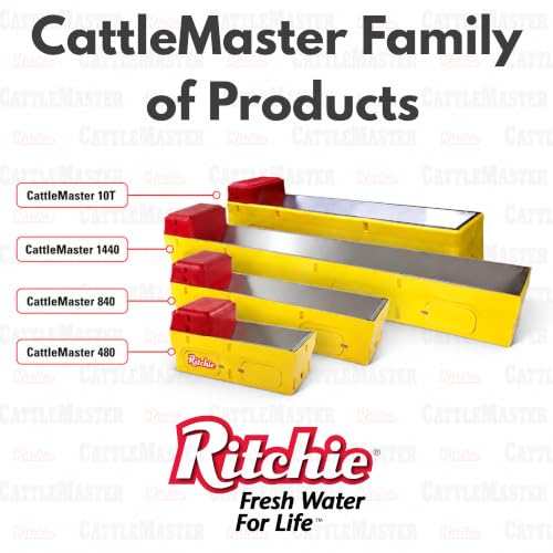 Ritchie CattleMaster 480 Heated Automatic Livestock Waterer, 20-Gallon Capacity, Fully Insulated, Stainless Steel Trough, Thermostatically Heated, Waters Up to 180 Beef or 90 Dairy Cattle #18248