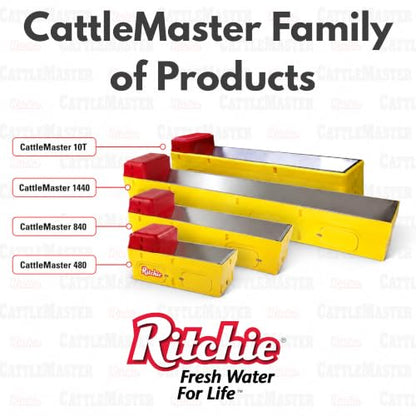 Ritchie CattleMaster 480 Heated Automatic Livestock Waterer, 20-Gallon Capacity, Fully Insulated, Stainless Steel Trough, Thermostatically Heated, Waters Up to 180 Beef or 90 Dairy Cattle #18248