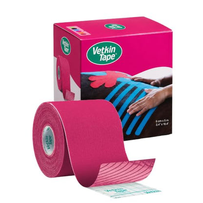 VetkinTape Canine & Equine Kinesiology Tape | Veterinary Tape 2.4" - color: Pink