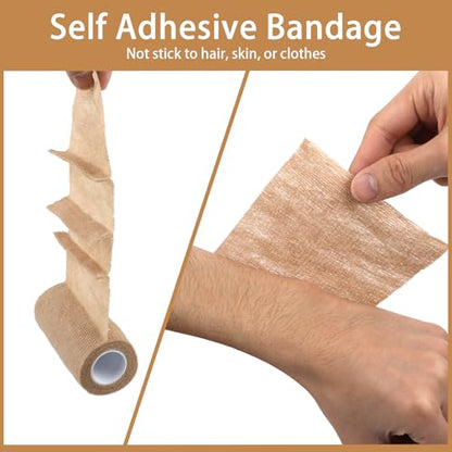 Self Adhesive Bandage Wrap 4 in, Elastic Vet Wrap, Athletic Sports Wraps