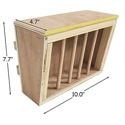 kathson Rabbit Hay Feeder Rack Wooden Food Feeding Manger Bunny Grass Holder Small Animals Less Wasted Food Dispenser for Rabbits Guinea Pig Chinchilla Hamster