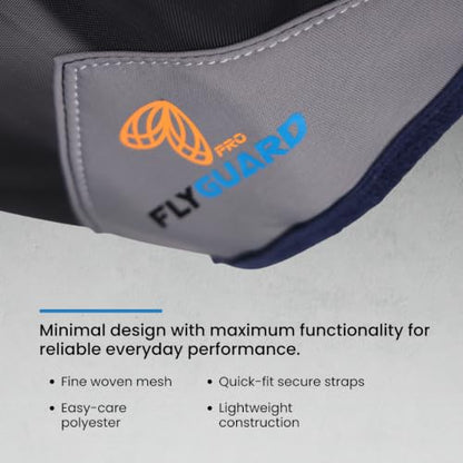 Shires FlyGuard Pro Fine Mesh Fly Mask with UV Protection Navy/Extra Full/Ear Hole - color: Navy, size: Extra Full