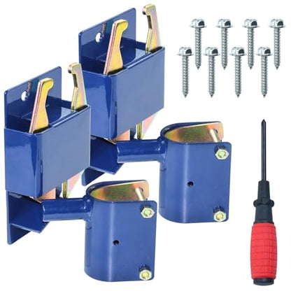 GELASKA S16100300 2 Way Gate Latch, 1-5/8" to 2" Dia Round Tube Gate Latch | Heavy Duty Farm Gate Latch, Two Way Gate Latch with Screws and Screwdriver for Metal Gate, Pastures, Ranches, Blue, 2 Pack - color: 2 Pack S16100300 Blue