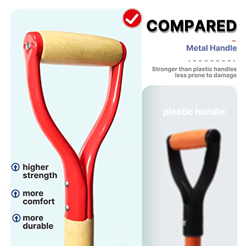 Garden Fork,4-Tine Spading Fork,Compost Fork,Steel Digging Fork,45Inch,Steel Y-Grip,Wooden Handle