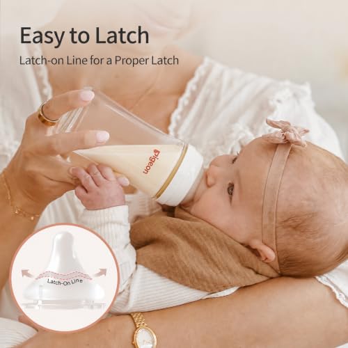 Pigeon Silicone Nipple (LL) with Latch-On Line, 9+ Months, 4 Count - color: 9m+, LL, 4 counts